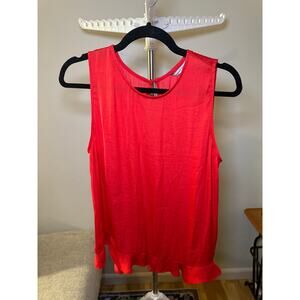 Naked Zebra Size Large Red Round Neck Silky Tank Racerback Blouse Women's Size L